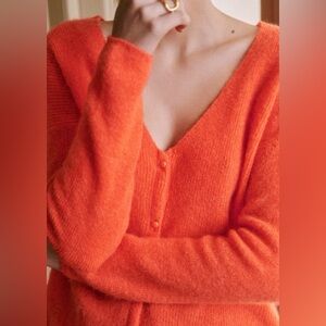 Sezane Barry Cardigan - Tangerine color - size small